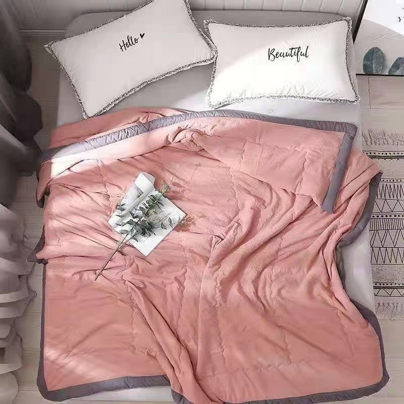 預購 日式無印風水洗棉空調被 兒童涼被 大人涼被 素面涼被 夏天涼被 夏季被-細節圖9