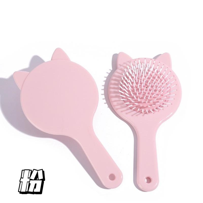 (顏色隨機出) 現貨 台灣出貨 貓耳糖果色氣墊按摩梳 梳子-細節圖2