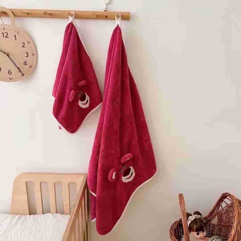 預購 草莓熊珊瑚絨浴巾 毛巾-細節圖4