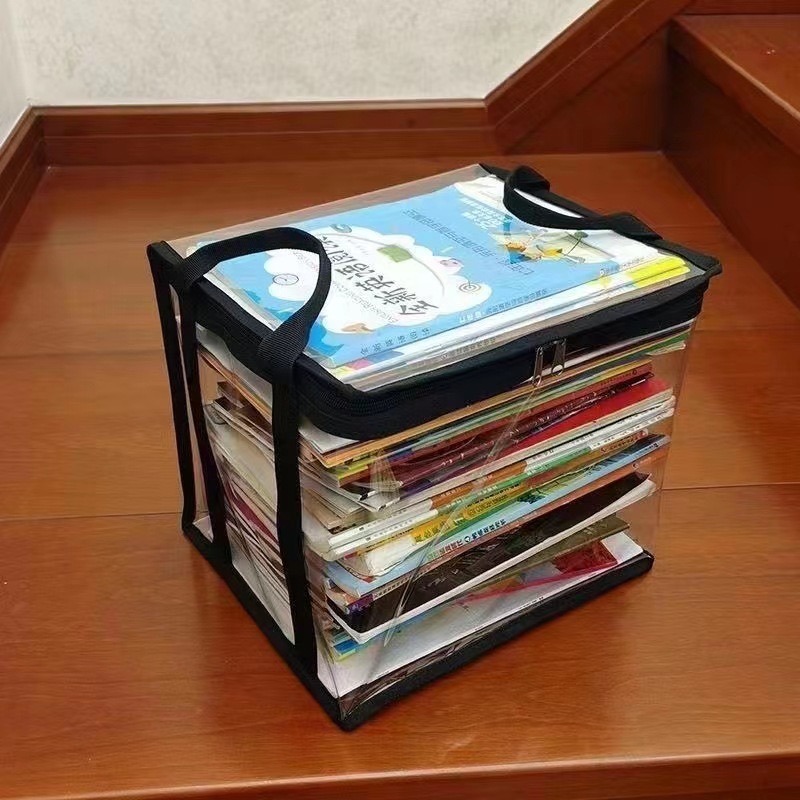 (缺色隨機出) 書本收納透明袋1入 書本收納袋顏色 學期 收納袋文具收納袋 書本收納袋 玩具收納袋-細節圖3