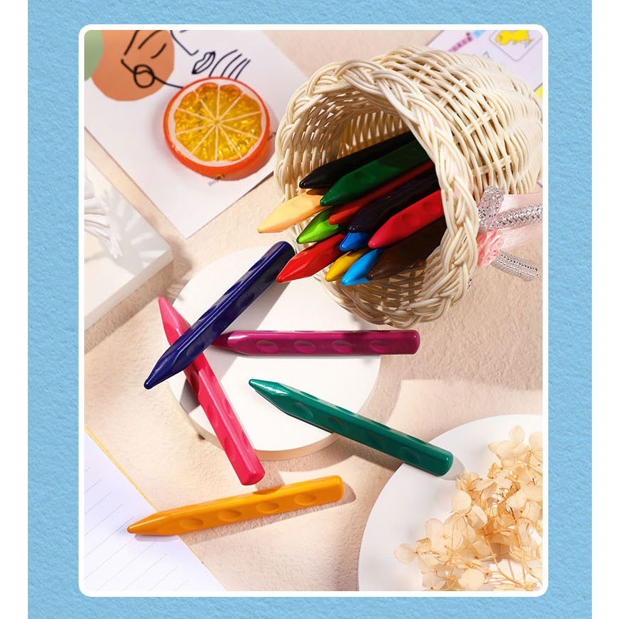 預購 12色不沾手蠟筆贈送簡筆畫 買一送一-細節圖3