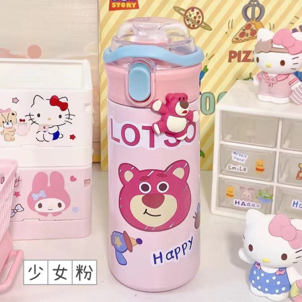 預購 卡通304不鏽鋼保溫杯 高顏值小眾便攜簡約不銹鋼學生便攜保溫吸管杯-細節圖4