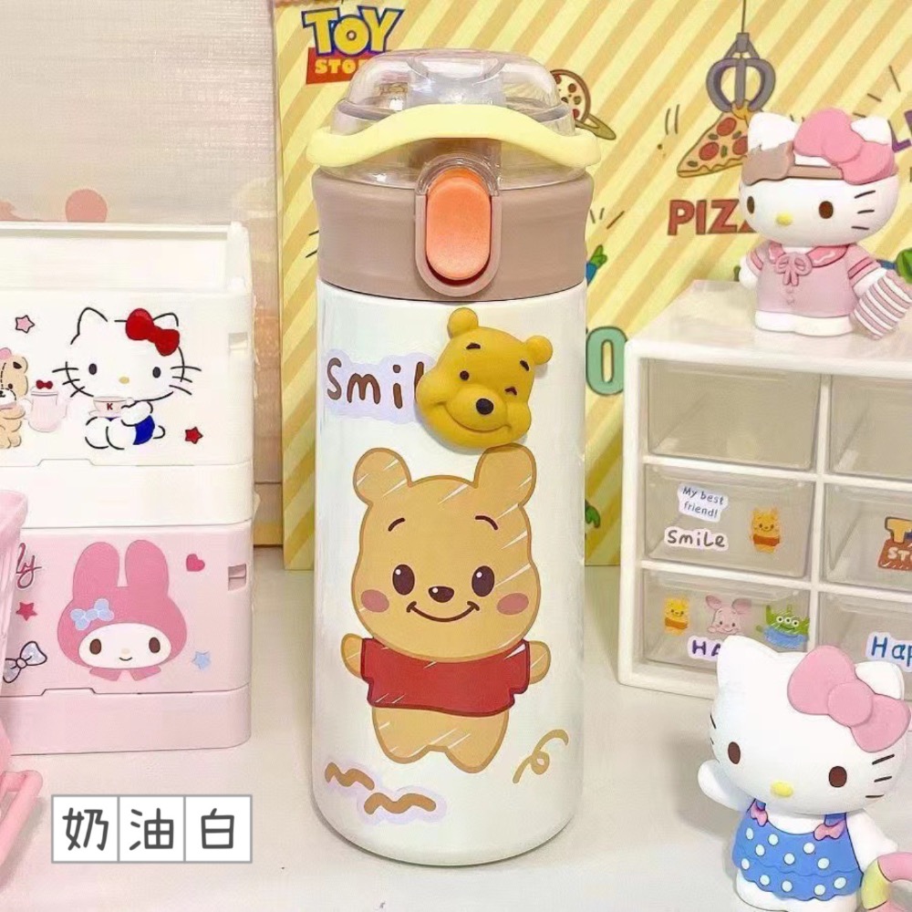 預購 卡通304不鏽鋼保溫杯 高顏值小眾便攜簡約不銹鋼學生便攜保溫吸管杯-細節圖5