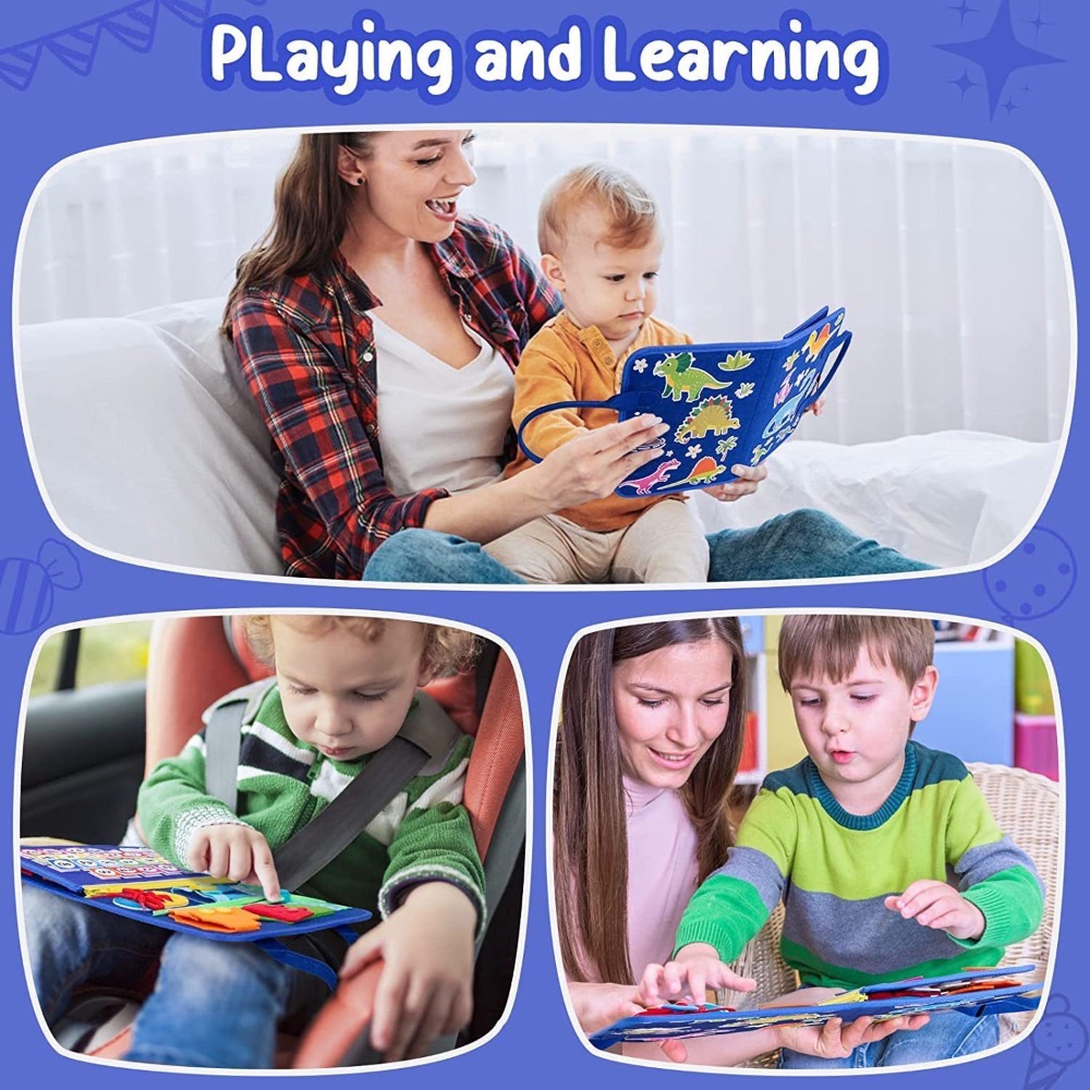 預購 毛氈學習板 蒙氏忙碌板學習穿衣自理能力收納包衣飾玩具早教精細動作生活教具-細節圖5