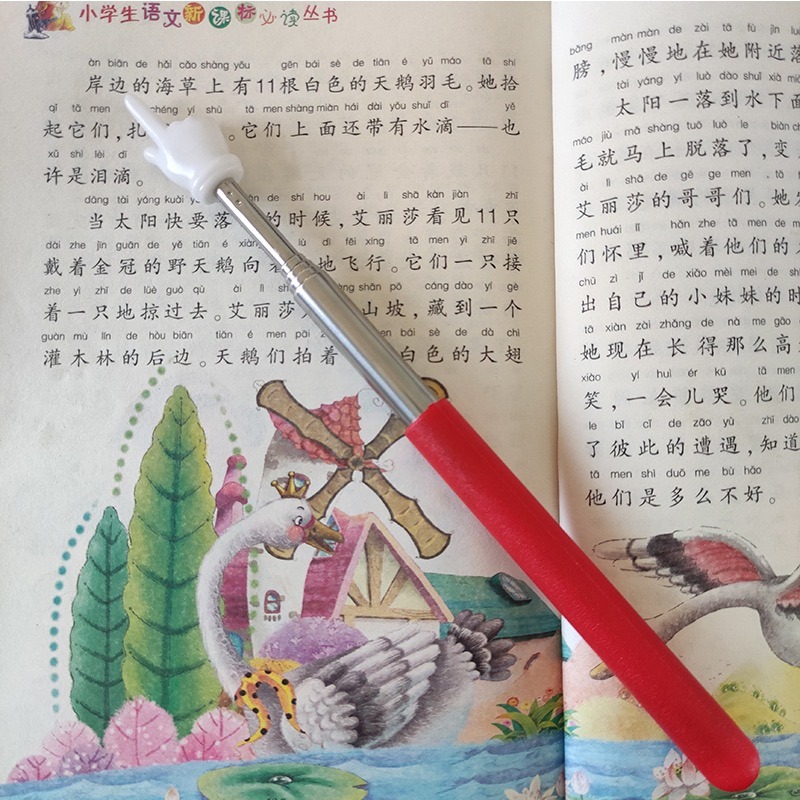 (缺色隨機出) 現貨 不鏽鋼教學指讀棒 加長兒童指讀棒教師上課指示棒學生閱讀學習馬卡龍伸縮手指教杆-細節圖4