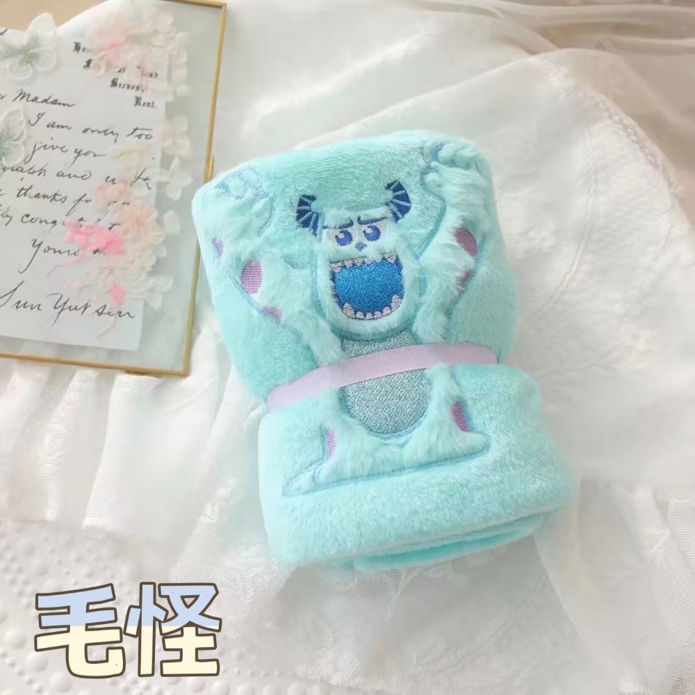 預購 迪士尼卡通珊瑚絨午睡毯 蓋毯 小毯子 珊瑚絨 草莓熊 毛怪 卡比 史迪奇 三眼怪 米奇 唐老鴨 大眼仔-細節圖2