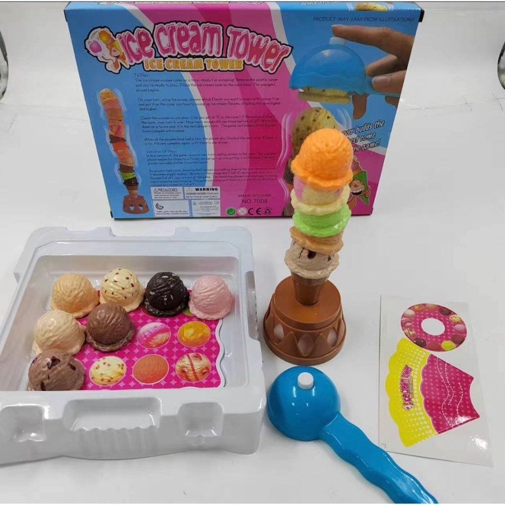 現貨 台灣出貨 冰淇淋疊疊樂 冰淇淋玩具 家家酒 平衡遊戲 桌遊-細節圖2