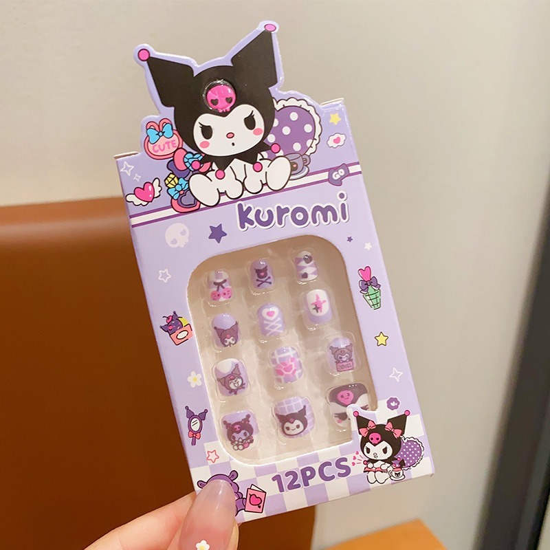 現貨 三麗鷗指甲貼 庫洛米兒童指甲貼 女孩萌趣美甲貼 可拆卸 女孩指甲片 甜美可愛 穿帶甲-規格圖7