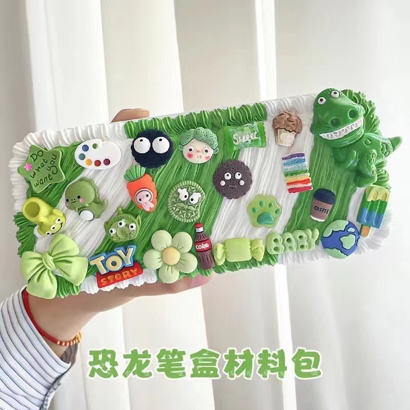 預購 台灣出貨 DIY奶油膠文具盒 DIY文具盒 三麗鷗 超人 恐龍 聖誔 DIY奶油膠 鉛筆文具盒 鉛筆盒-規格圖6