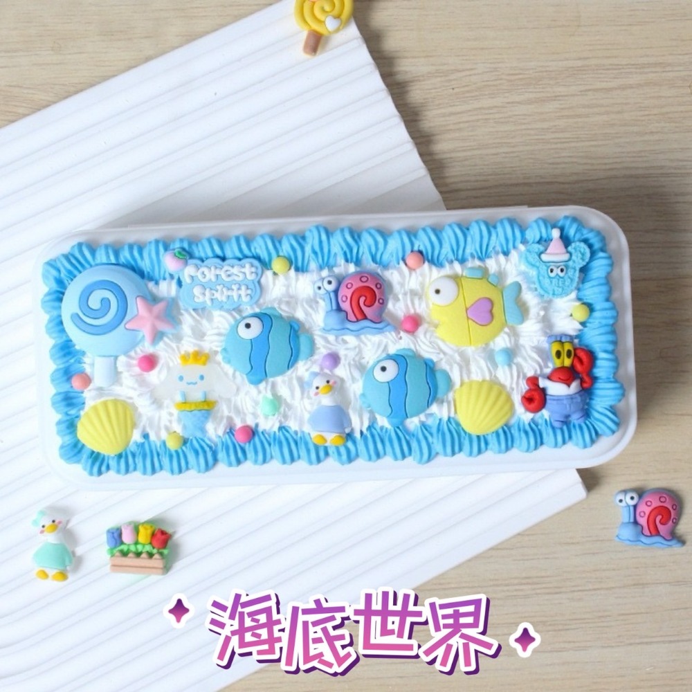 預購 台灣出貨 DIY奶油膠文具盒 DIY文具盒 三麗鷗 超人 恐龍 聖誔 DIY奶油膠 鉛筆文具盒 鉛筆盒-規格圖6