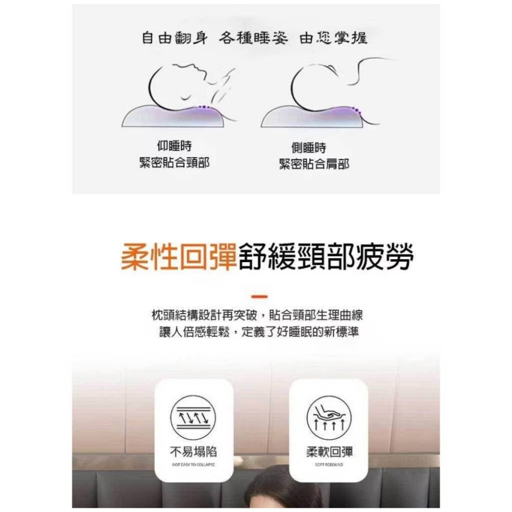 預購 按摩護頸枕 枕頭SPA蜂窩按摩枕 3D雙拼針織棉 護頸枕芯 不塌陷頸椎枕-細節圖2