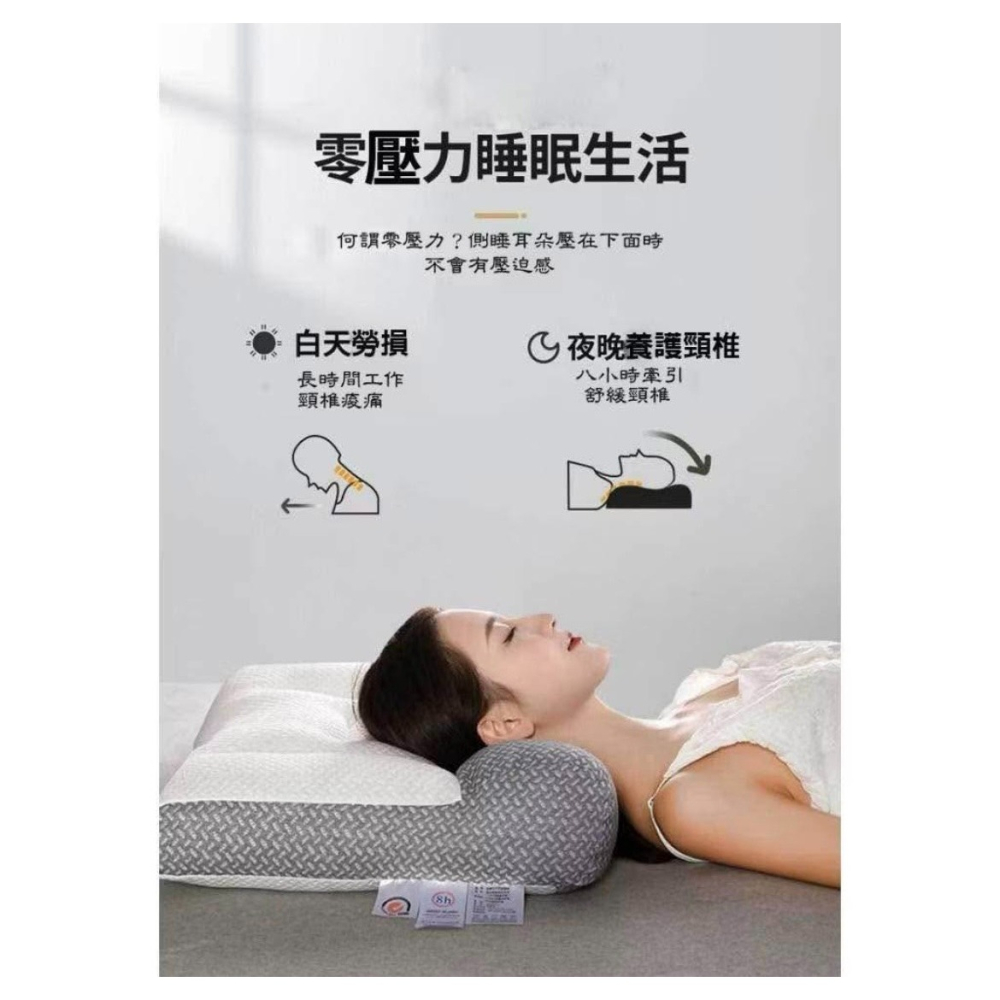 預購 按摩護頸枕 枕頭SPA蜂窩按摩枕 3D雙拼針織棉 護頸枕芯 不塌陷頸椎枕-細節圖6
