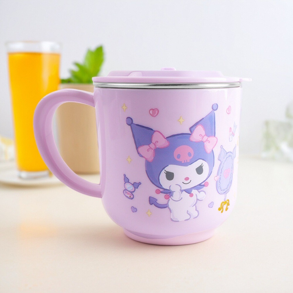 台灣出貨 卡通兒童牛奶杯 不鏽鋼杯 三麗鷗 手柄牛奶杯 304不鏽鋼 兒童牛奶杯 兒童不鏽鋼杯-規格圖7