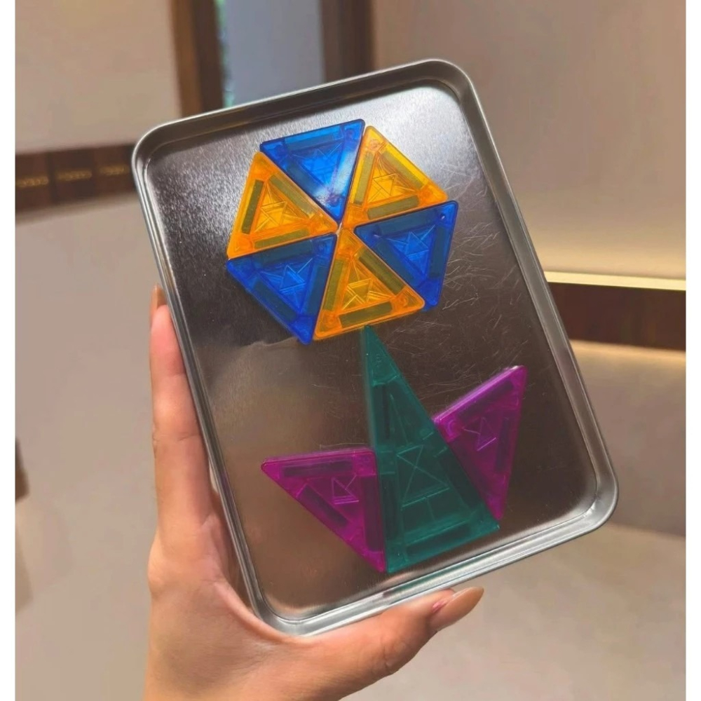 鐵盒裝 MINI版本彩色磁力片 迷你彩色片 迷你積木 mini 便攜式玩具-細節圖4