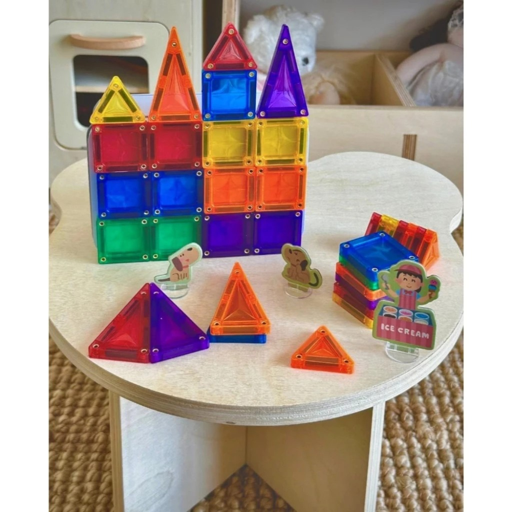 鐵盒裝 MINI版本彩色磁力片 迷你彩色片 迷你積木 mini 便攜式玩具-細節圖8