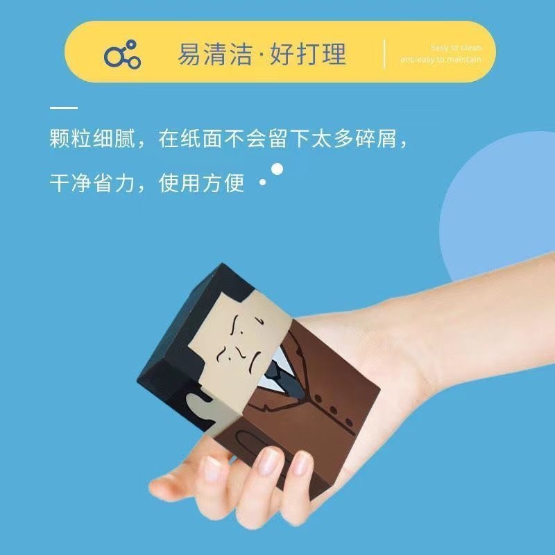 禿頭大叔橡皮擦 禿頭橡皮擦 創意 惡搞社畜小學生考試橡皮擦 美術文具橡皮擦-細節圖7