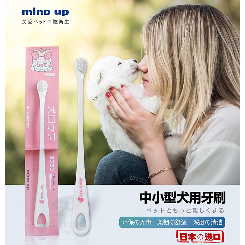 日本Mind Up寵物牙刷 刷牙 寵物 口腔清潔 寵物美容 狗用牙刷 硬毛 中、大型犬適用 中小型犬 大狗-細節圖2