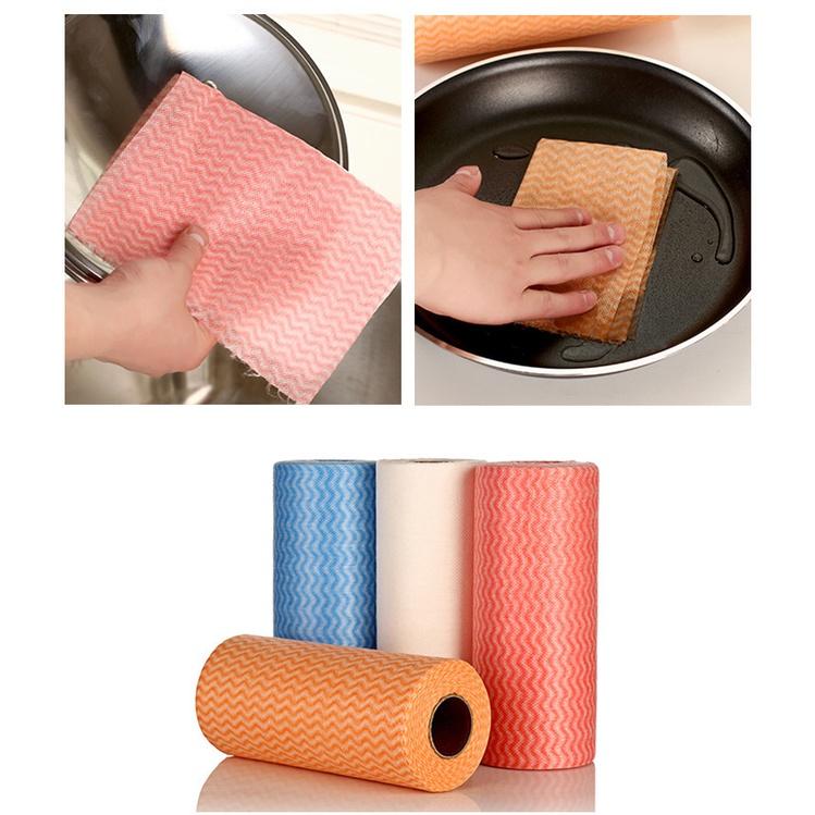 拋棄型抹布【台灣現貨】50張可水洗捲筒式 無紡布  一次性抹布拋棄式抹布 洗車布 一次性 免洗抹布 洗碗巾【P0410】-細節圖6