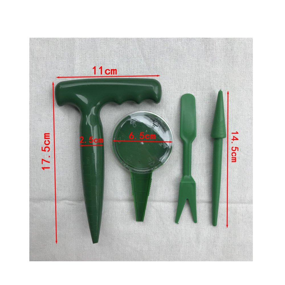園藝播種套件【聖杯生活台灣現貨】家庭園藝 播種器 取苗器 打孔器 室內盆栽 居家園藝 播種四件套 園藝器具 園藝用具-細節圖2