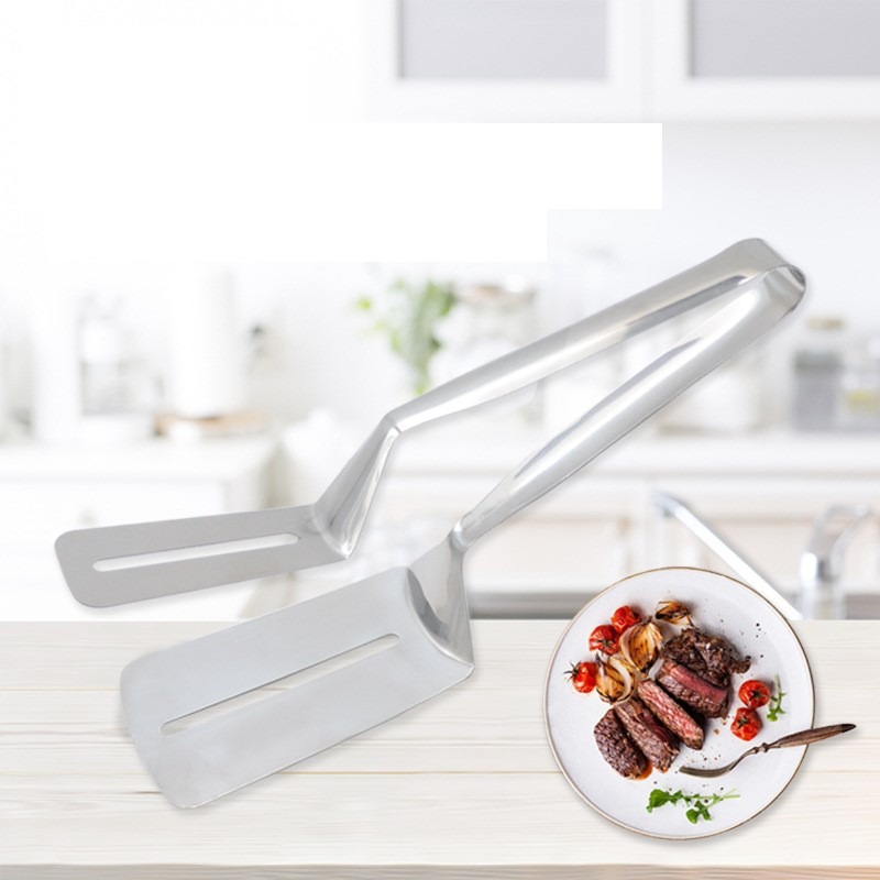 不銹鋼煎魚夾【聖杯生活台灣現貨】煎牛排夾 煎蛋 夾麵包廚房用具鍋鏟夾304不銹鋼牛排鏟煎蛋鏟魚烤肉夾燒烤夾漢堡排夾-細節圖2