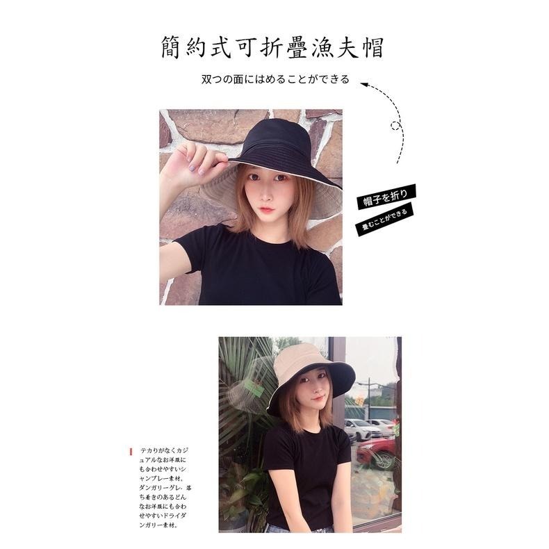 防曬雙面漁夫帽【台灣現貨】防曬帽抗UV性佳涼感防曬漁夫帽 涼感帽 可折疊 UPF50+網紅款 夏天必備【P0308】-細節圖5