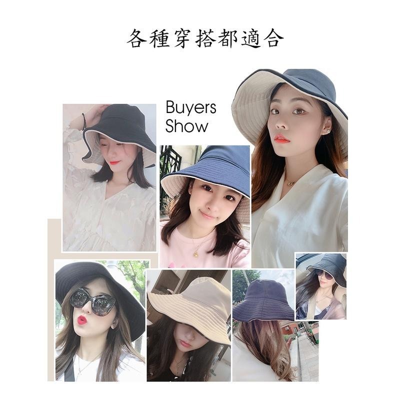 防曬雙面漁夫帽【台灣現貨】防曬帽抗UV性佳涼感防曬漁夫帽 涼感帽 可折疊 UPF50+網紅款 夏天必備【P0308】-細節圖7
