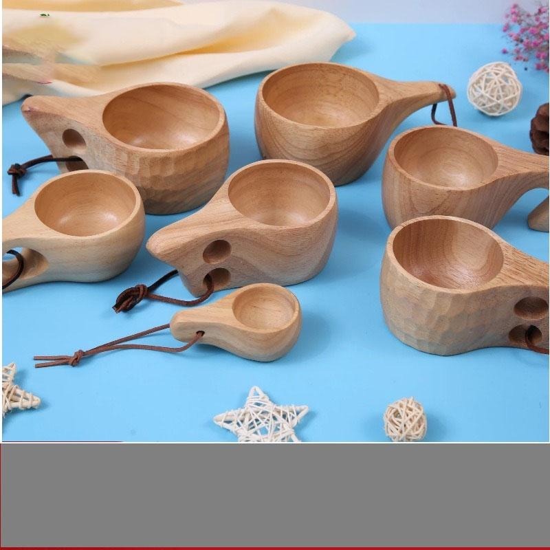 芬蘭KUKSA木杯【台灣現貨】龜甲杯 雙孔杯 木杯 直柄杯 露營美學露營必備露營餐具不銹鋼杯可參考野營、野餐適用-細節圖5