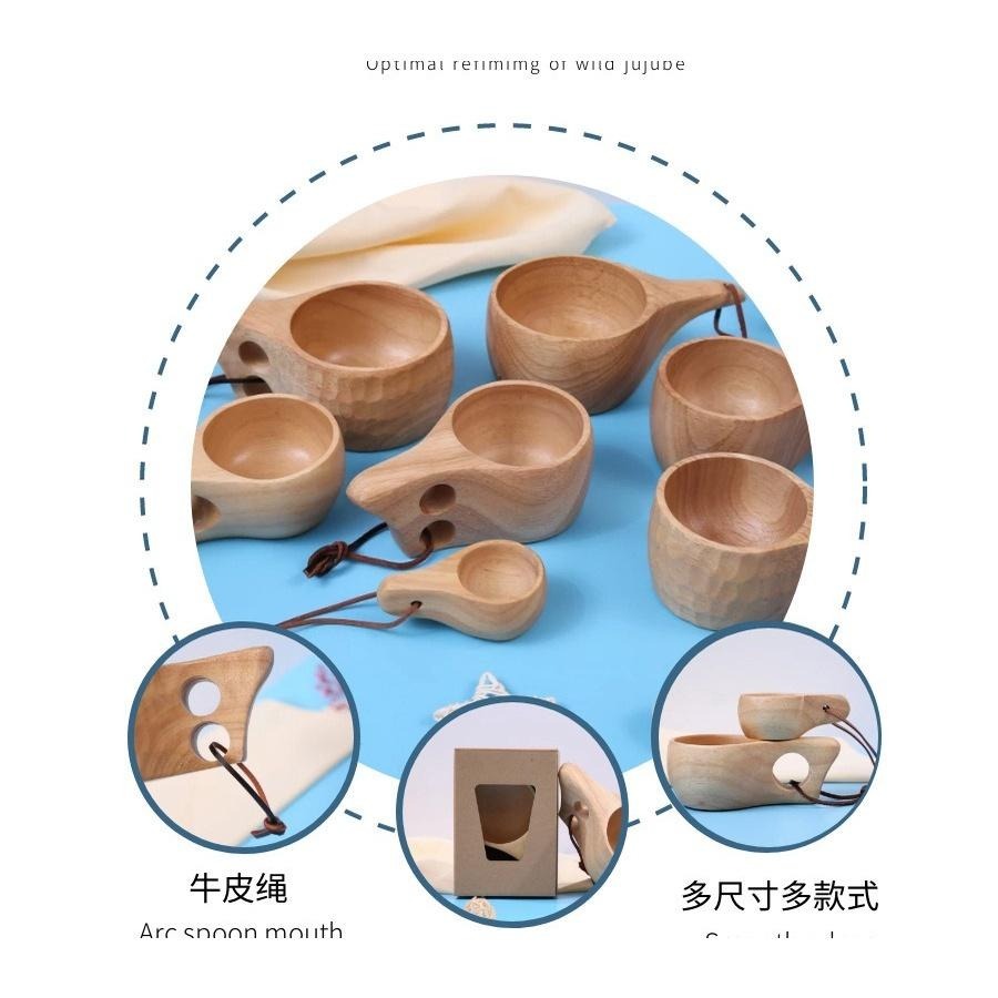 芬蘭KUKSA木杯【台灣現貨】龜甲杯 雙孔杯 木杯 直柄杯 露營美學露營必備露營餐具不銹鋼杯可參考野營、野餐適用-細節圖7