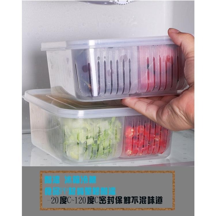 保鮮盒 薑片大蒜保鮮盒【台灣現貨】 帶蓋四格蔥花盒 冰箱水果蔬菜收納盒 瀝水盒 儲物盒 瀝水盒 四格瀝水【P0152】-細節圖6