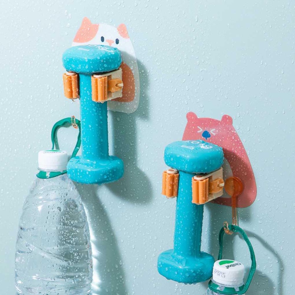 貓咪卡通拖把掛架【聖杯生活台灣現貨】可愛卡痛造型拖把 掃把掛架 掛鈎 掛架 固定掛架 掃地用具架-細節圖3