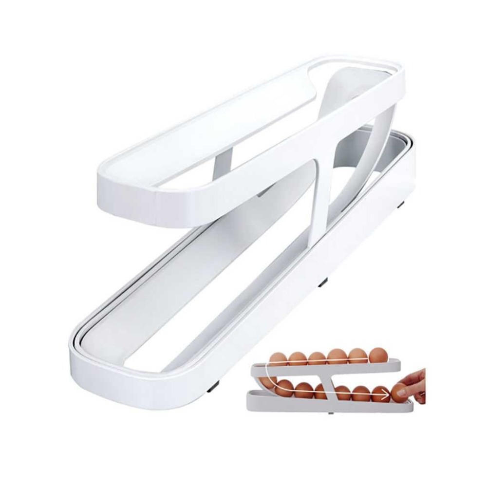 雞蛋滾動架 滾動式 雞蛋收納 雞蛋收納架 自動滾動蛋架 收納盒 冰箱雞蛋 冰箱收納　雞蛋自動 雞蛋層架【P0566】-細節圖6