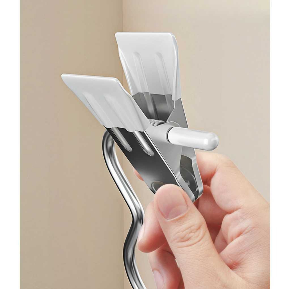 多功能3字夾 多功能衣夾 夾子 曬衣夾 曬襪夾 衣架夾 褲子夾 無痕 便攜 帶勾晾衣夾 帽夾 襪子夾【P0588】-細節圖6