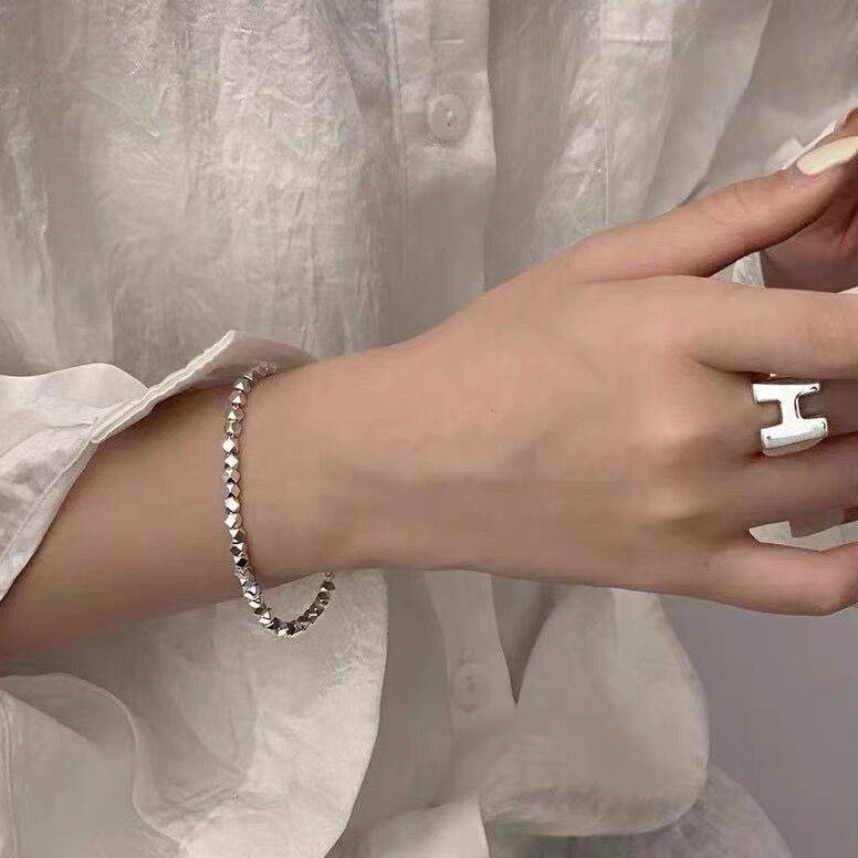 Vine嚴選實拍~冷淡風不規則切面碎銀簡約項鍊-細節圖4