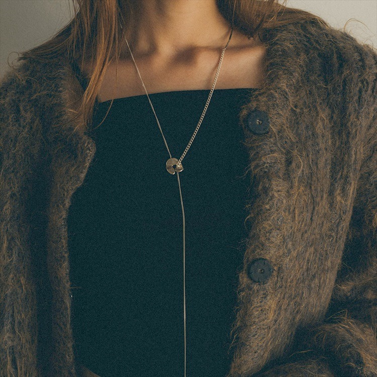 Vine嚴選實拍~松本惠奈聯名款復古銀色雙層疊戴項鍊毛衣鏈-細節圖3