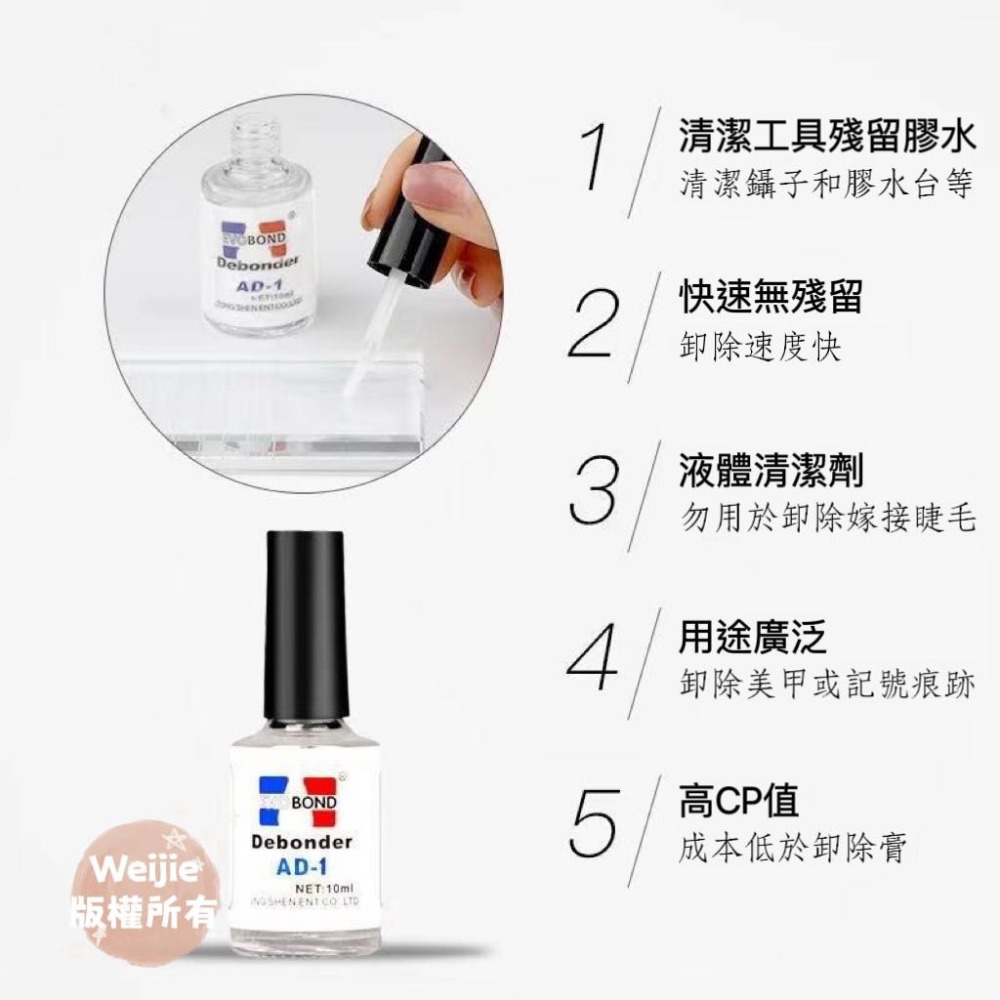 AD-1卸膠液【台灣現貨】除膠液 除膠劑 卸膠 鑷子除膠劑 甲片除膠卸除液 美睫卸膠液 卸工具黑膠 殘膠 除貼紙液-細節圖2