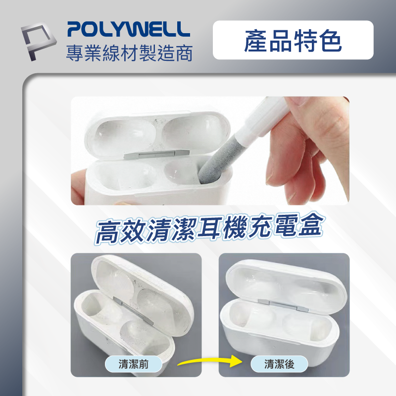 仙人掌哥 POLYWELL 三合一耳機清潔組 耳機 手機 插孔清潔 體積小重量輕 可隨身攜帶 深度清潔-細節圖5