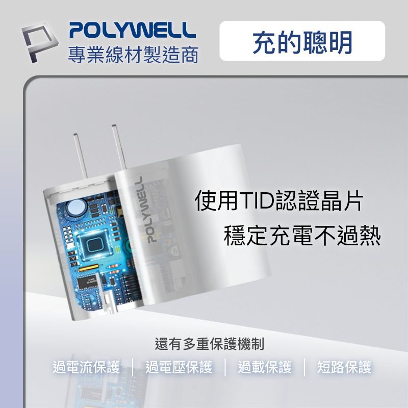 仙人掌哥 現貨 Polywell PD雙孔快充頭 20W Type-C充電頭 充電器 豆腐頭 適用 iPhone-細節圖6