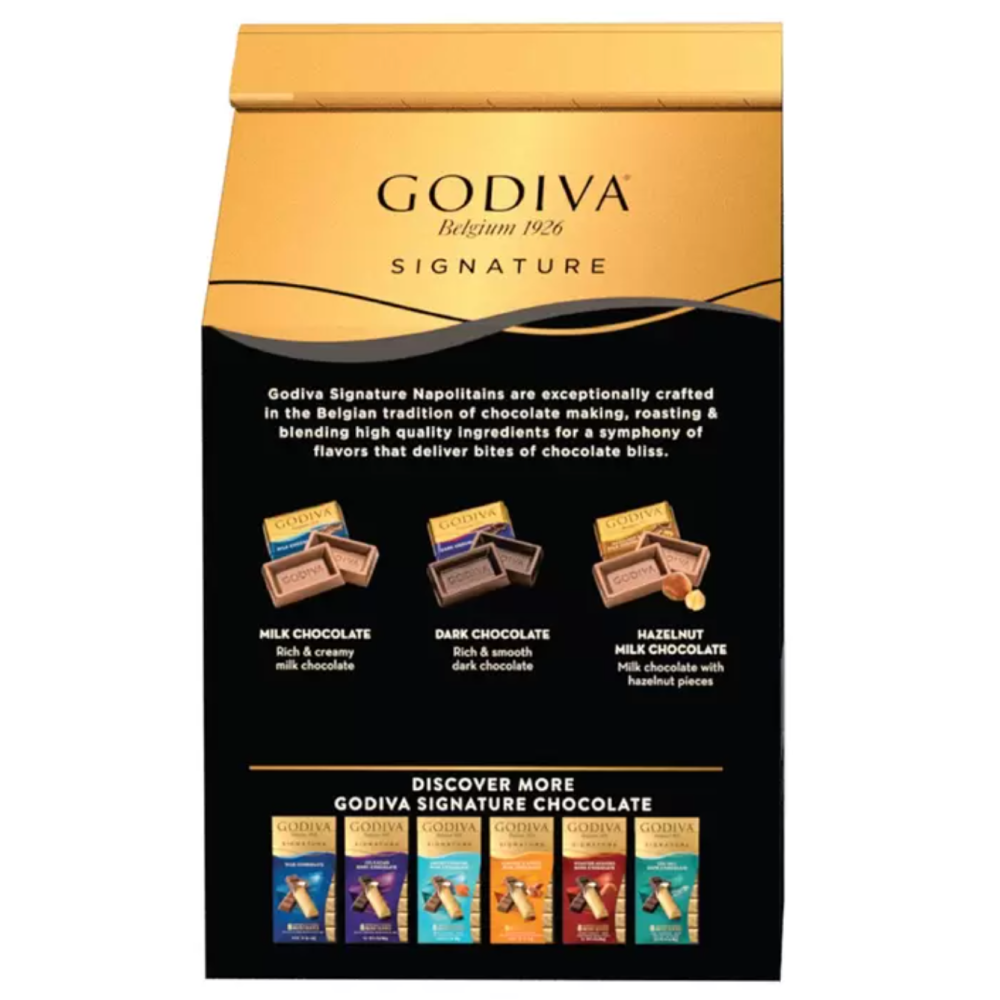 仙人掌哥 GODIVA 歌帝梵 醇享系列綜合巧克力薄片 445公克/盒 三種口味 薄片巧克力 牛奶/黑/榛果巧克力-細節圖2