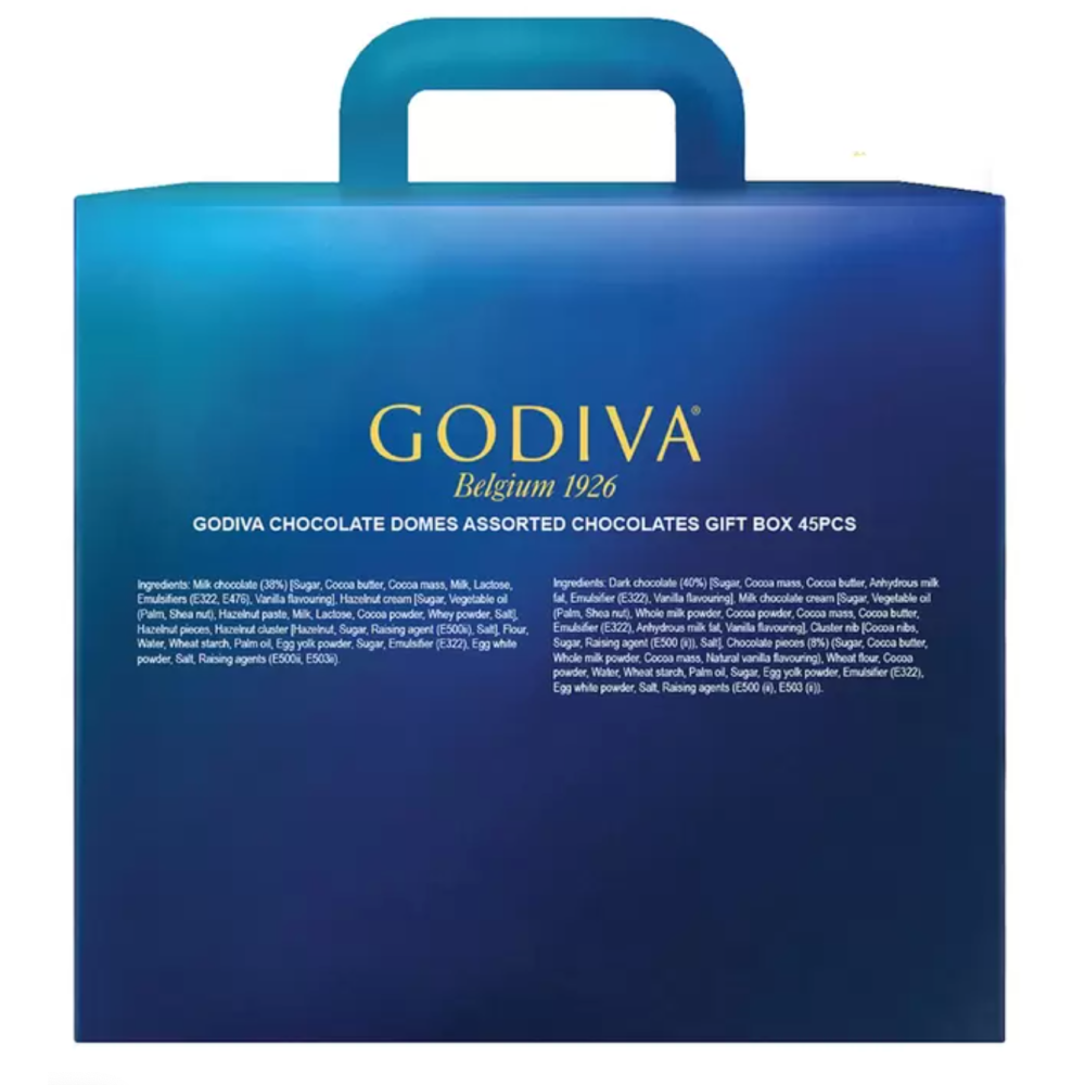 GODIVA 歌帝梵 臻粹綜合巧克力禮盒 45顆 450公克/盒 經典巧克力 獨立包裝 兩種口味 榛子餡 雙重巧克力餡-細節圖3