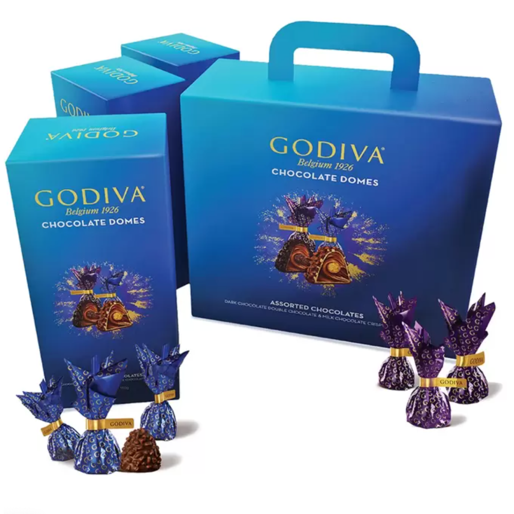 GODIVA 歌帝梵 臻粹綜合巧克力禮盒 45顆 450公克/盒 經典巧克力 獨立包裝 兩種口味 榛子餡 雙重巧克力餡-細節圖4