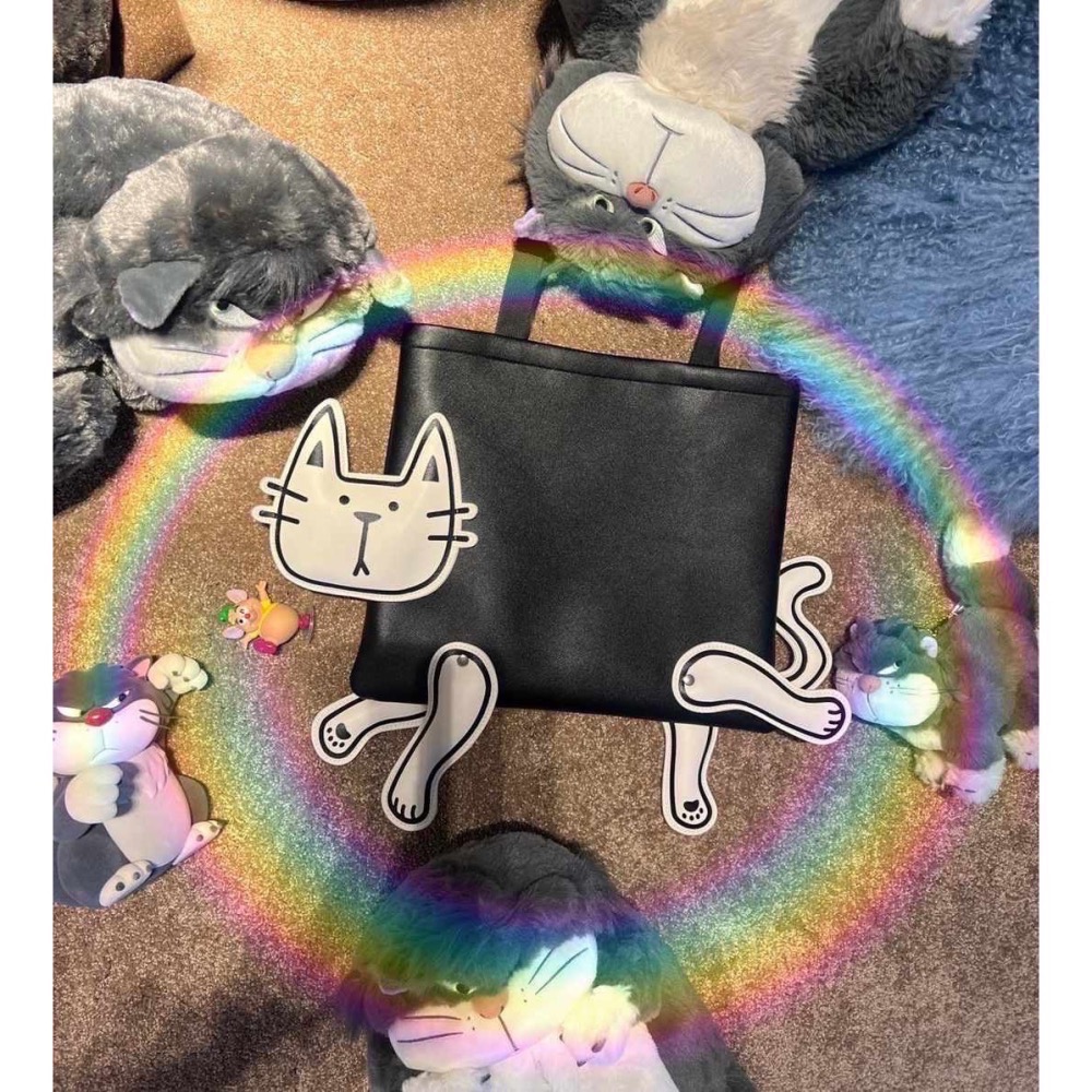 仙人掌哥 x Triple goodS 貓咪皮革托特包 35cm*30cm 預購加贈 16cm*11cm 零錢護照包-細節圖7