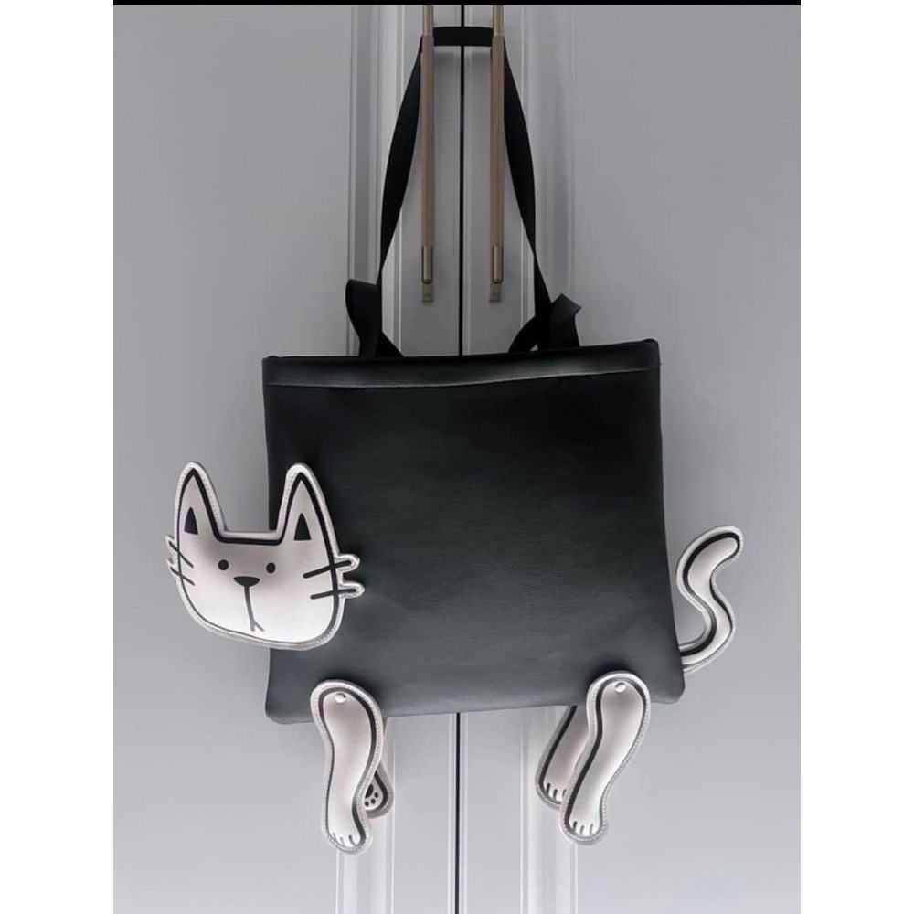 仙人掌哥 x Triple goodS 貓咪皮革托特包 35cm*30cm 預購加贈 16cm*11cm 零錢護照包-規格圖11