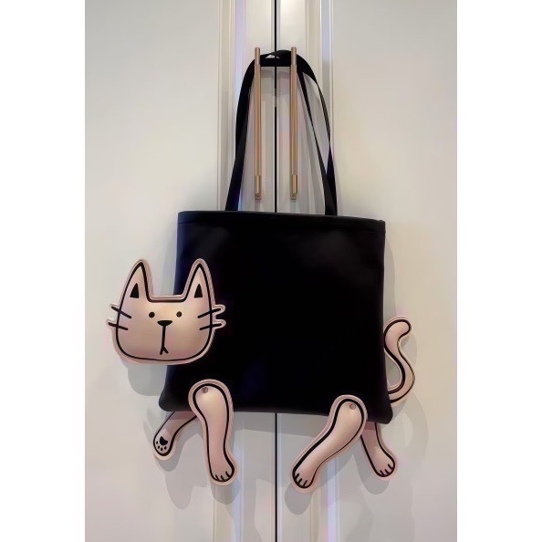 仙人掌哥 x Triple goodS 貓咪皮革托特包 35cm*30cm 預購加贈 16cm*11cm 零錢護照包-規格圖11