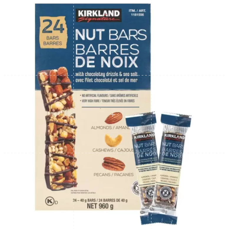 仙人掌哥 好市多 科克蘭 黑巧克力堅果棒 40g/條 堅果棒 杏仁 巧克力 腰果 堅果-規格圖4