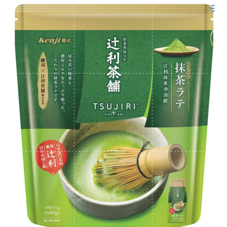 仙人掌哥 好市多 健司 辻利抹茶奶茶沖泡飲 22g X 30包 整袋販售 大包裝 日本進口茶粉使用-規格圖3