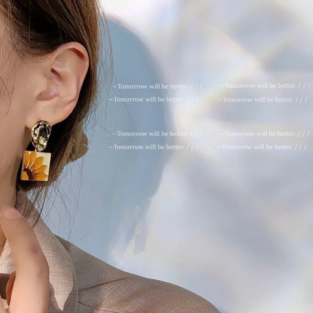 滴柚太陽花耳釘-細節圖3