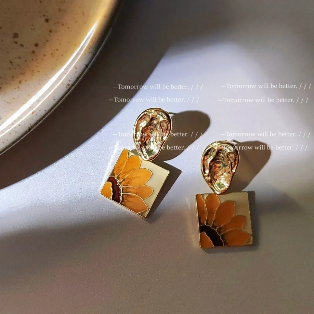 滴柚太陽花耳釘-細節圖4