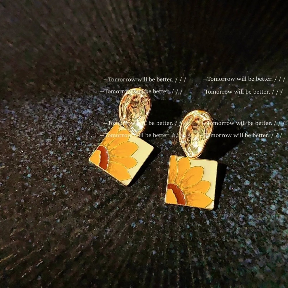 滴柚太陽花耳釘-細節圖5