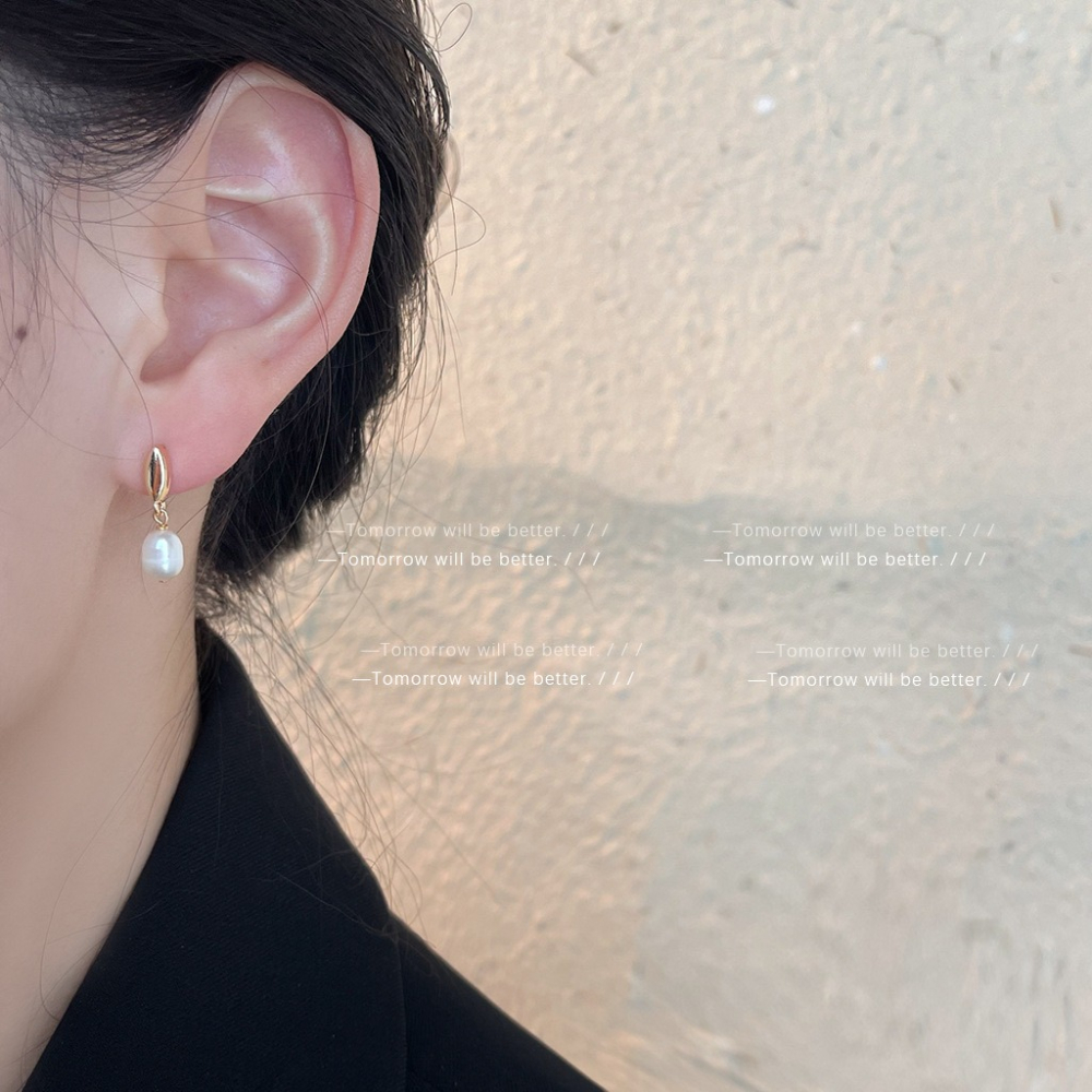 輕奢法式珍珠耳釘-細節圖3