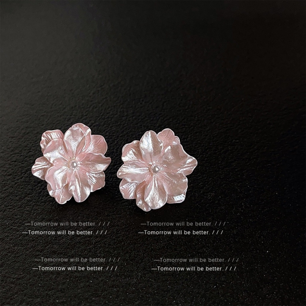 小清新茶花耳釘-細節圖2